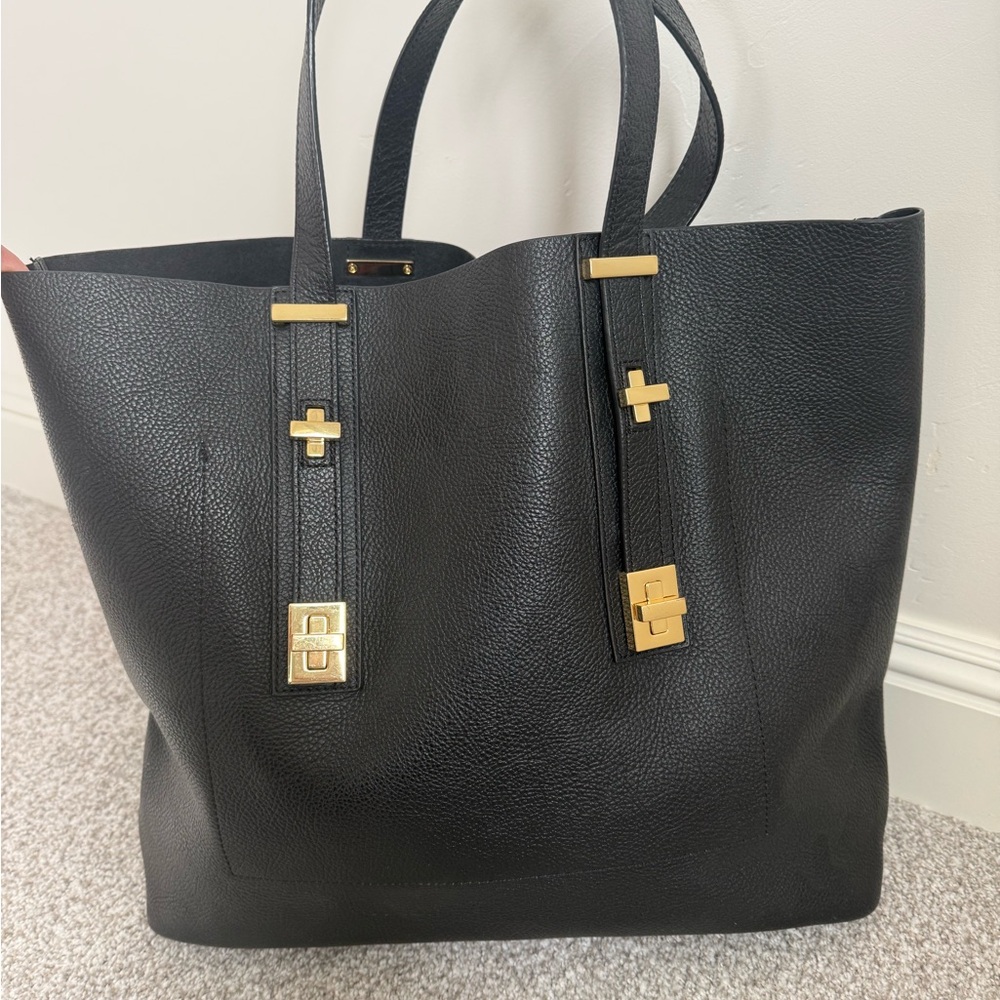 India Hicks Black and Gold Tote Bag
